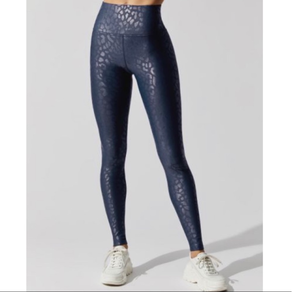 Carbon38 High Rise Takara Leggings - Blue Leopard